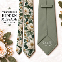 Mariage personnalisé du marié en floral vert sauge