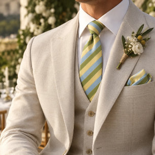 Cravate Mariage Prépa Jaune Beurre Bleu Ciel Pistache