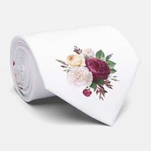 Cravate Mariage Rose Blanc Et Bourgogne