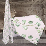 Cravate Mariage rose pâle Eucalyptus vert<br><div class="desc">Cravate mariage de verdure rose vif et eucalyptus.</div>