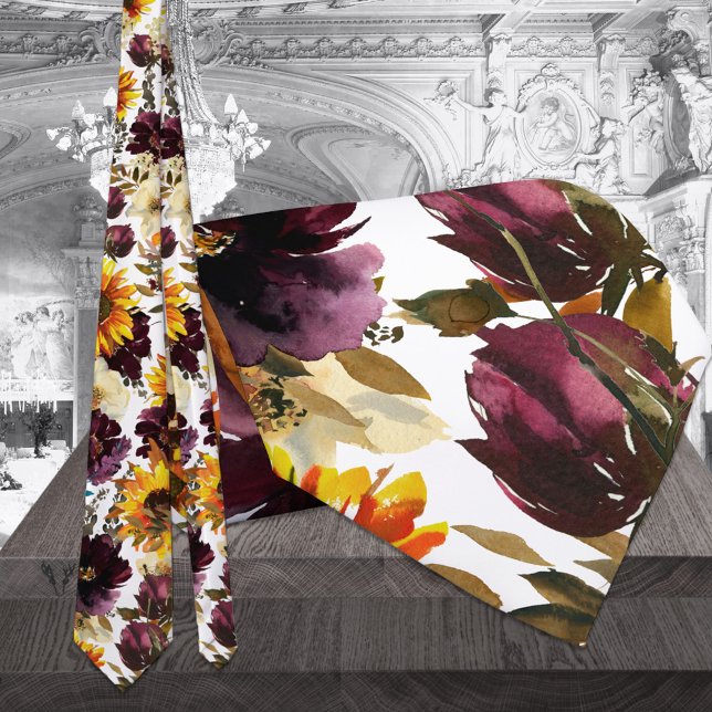 Cravate Mariage Sun & Wine Blanc (Créateur téléchargé)