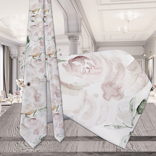 Cravate Mariage Ultra Blush Garden Peony (Créateur téléchargé)