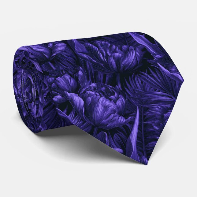 Cravate Mariage Unique pour Mari Imprimé Tulipe  (Roulé)