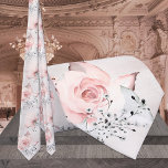 Cravate Mariage vert gris argent rose pâle Rose rose pâle<br><div class="desc">Un cravate mariage gris et rose vif avec des pivoines rose vif peintes à l'aquarelle avec des fleurs grises et blanches pétées contre un arrière - plan de lavage à l'aquarelle rose poussiéreux.</div>