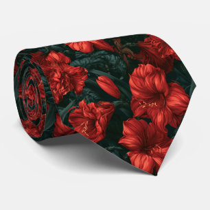 Cravate Mariée motif Amaryllis Père diplômé