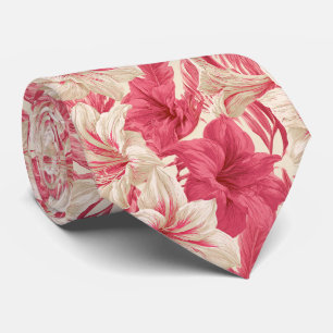 Cravate Mariée motif Amaryllis Père Plage Mariage