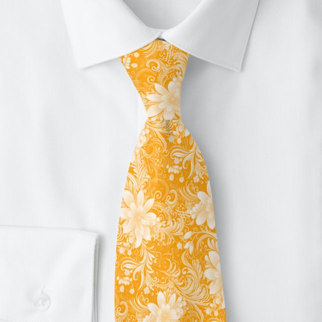 Cravate Marigold Floral Batik (Créateur téléchargé)