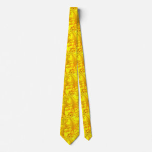Cravate Marigold jaune Floral Motif sans joint