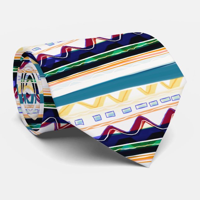 Cravate Marine bleu bordeaux et jaune (Roulé)