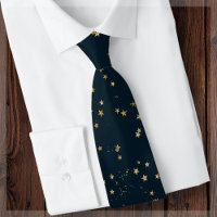 Marine Blue & Gold Stars |