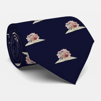 Cravate Marine Livre bleu & Fleurs Hommes Diplôme, Travail