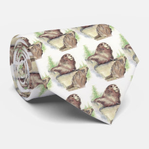 Cravate Marmotte d'Amérique d'aquarelle, Marmot, art