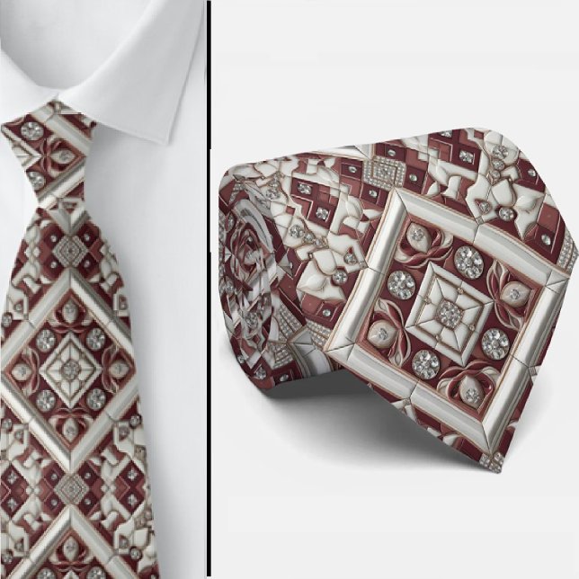 Cravate marocaine bordeaux de luxe (Créateur téléchargé)