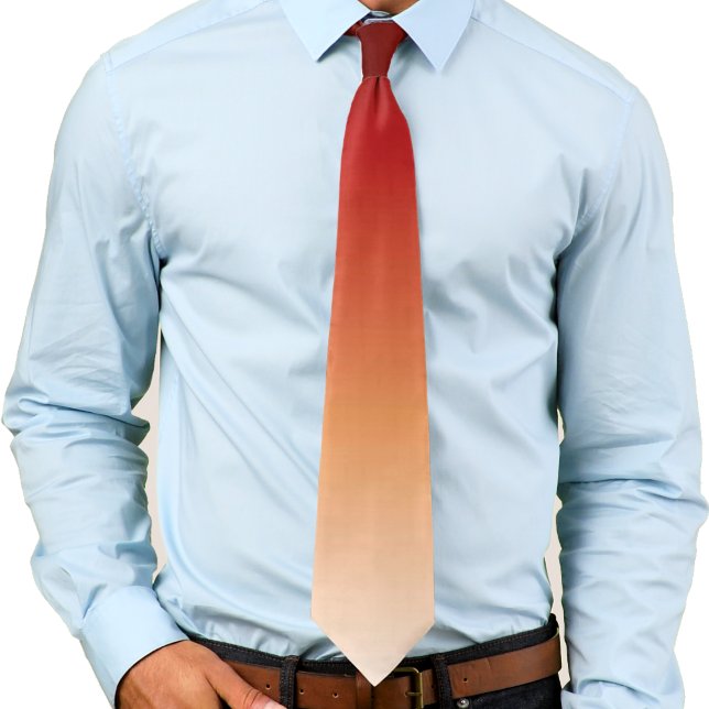 Cravate Maroon Bourgogne Corail Rouge Blanc Dégradé Ombre (Créateur téléchargé)