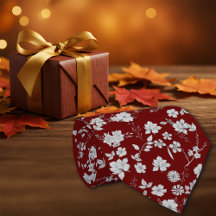 Maroon Fleurs vintages Personnaliser Initiale