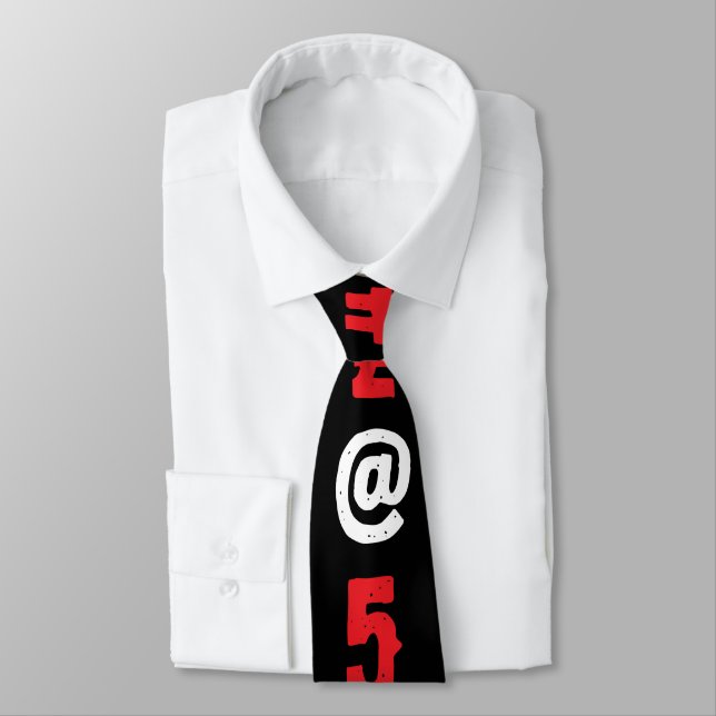 Cravate Marquage moderne rouge blanc noir à la mode  (Attaché)