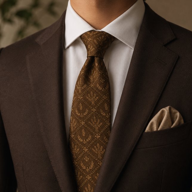 Cravate Marron Expresso Luxueux Blé (Créateur téléchargé)