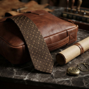 Cravate Marron Expresso Renaissance Jacquard en Treillis