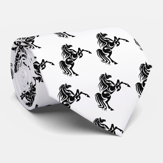 Cravate Mascotte de mustangs de Broncos de cheval sur (Roulé)