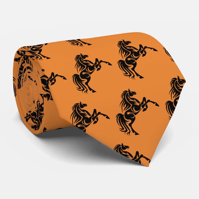 Cravate Mascotte de mustangs de Broncos de cheval sur (Roulé)