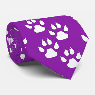Cravate Mascotte de sport blanc mâcher sur violet