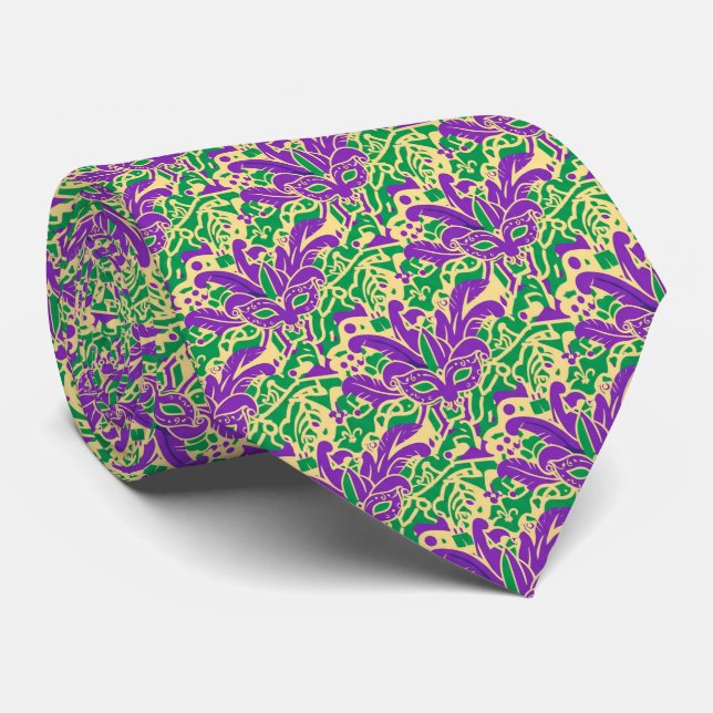 Cravate Masked Mischief Mardi Gras Tie (Roulé)