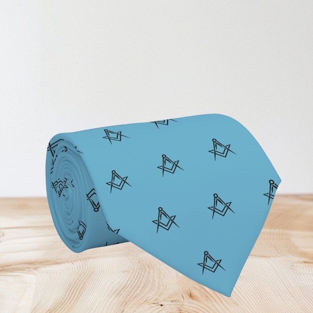 Cravate Masonic Masonry Freemason Blue Pattern (Créateur téléchargé)
