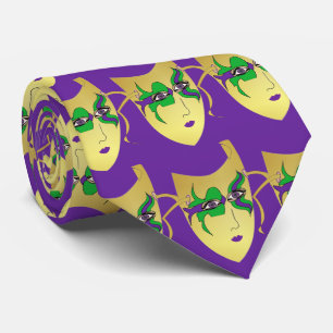 Cravate Masque de Carnaval Mardi Gras sur CouTie Violet