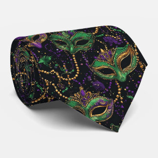 Cravate Masque de Carnaval Vintage Mardi Gras Perles Orné
