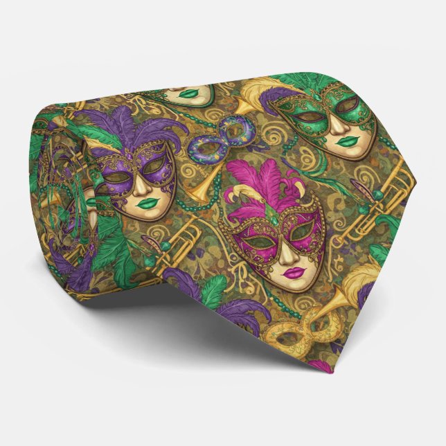 Cravate Masquerade Majesty Mardi Gras (Roulé)