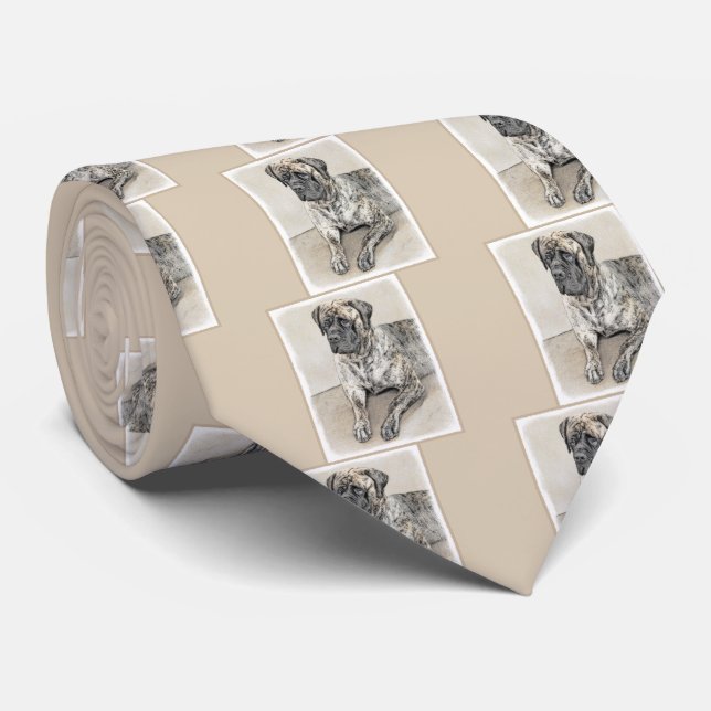 Cravate Mastiff anglais (Brindle) Peinture - Chien Art (Roulé)