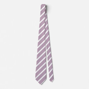 Cravate Mauve violet blanc cinq bandes motif