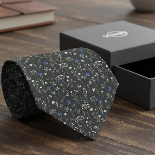 Cravate Meadow Floral – Groomsmen wedding (Men's floral tie perfect for weddings)