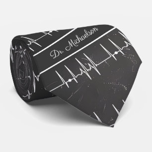 Cravate Médecin cardiologue cardiogramme nom