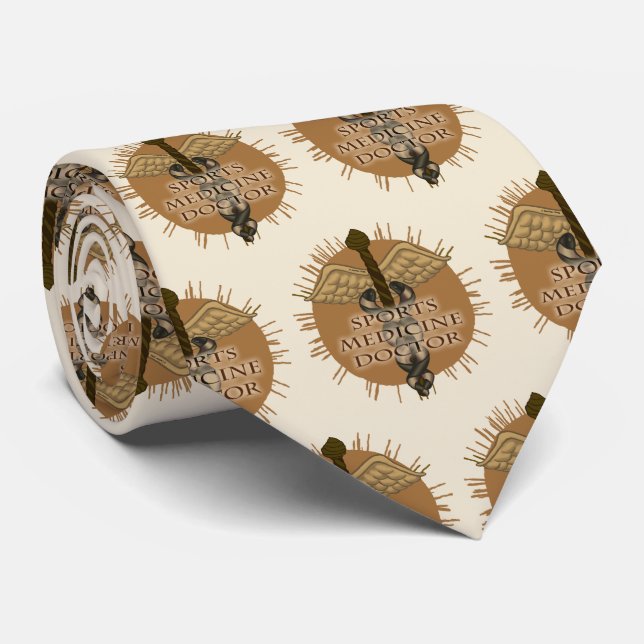 Cravate Médecin de médecine sportive caducée (Roulé)
