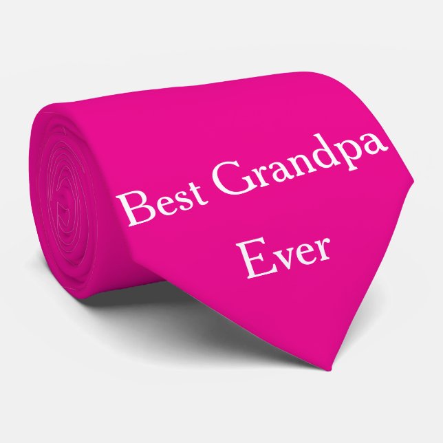 Cravate Meilleur Grand-Père Jamais Grand-Père Rose Chaud P (Roulé)