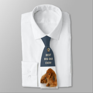 Cravate Meilleur Papa de Chien Slate Bleu Collage Photo Pe