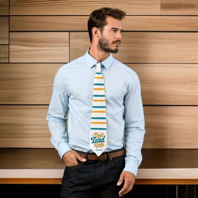 Cravate Meilleur papa jamais | Fête des pères personnalisé (Créateur téléchargé)