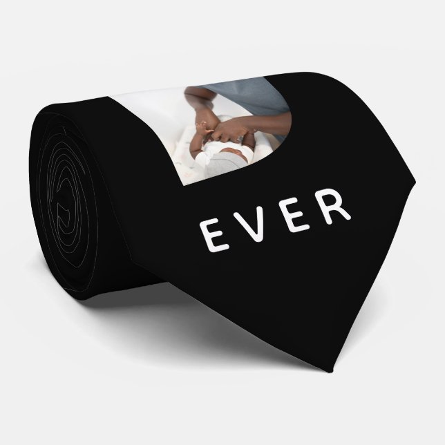 Cravate Meilleur papa Jamais Personnalisé Fête des pères P (Roulé)