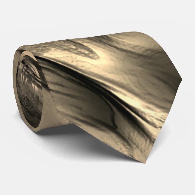 Cravate Mélange de tache ondulante opaque et chrome beige (Roulé)