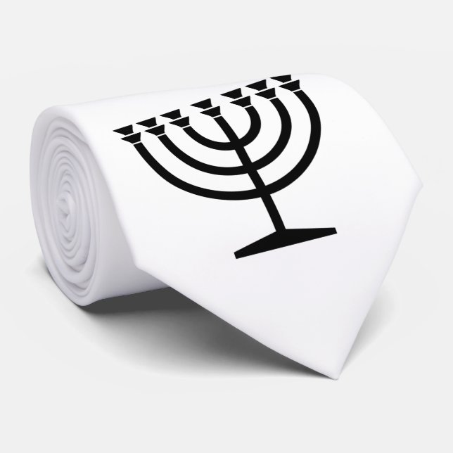 Cravate Menorah juive (symbole du judaïsme) (Roulé)