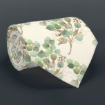 CRAVATE MENUS EUCALYPTUS BOTANIQUE CRÈME VERTE SAG<br><div class="desc">MODERNE unique et personnalisé CRAVATE MENS avec éléments naturels</div>