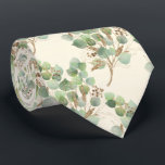 CRAVATE MENUS EUCALYPTUS BOTANIQUE CRÈME VERTE SAG<br><div class="desc">MODERNE unique et personnalisé CRAVATE MENS avec éléments naturels</div>