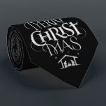 Cravate Merry CHRISTmas Christian Chalkboard Calligraphie<br><div class="desc">Nous disons "Joyeux Noël" tout le temps, mais souvent oublier l'origine des mots. Cet art présente des lettrages originaux à la main qui, dans son design unique, raconte l'histoire de Noël, simplement et élégamment dans le look tendance de tableau noir. Montrez votre esprit CHRISTmas à votre famille et à vos...</div>