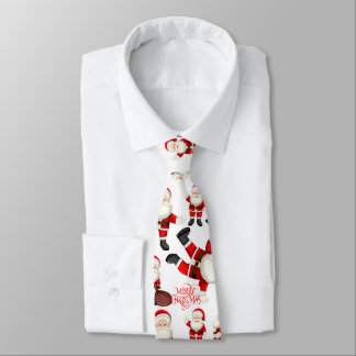 Cravate "Merry Christmas" Funny Santa Art Pattern Tie
