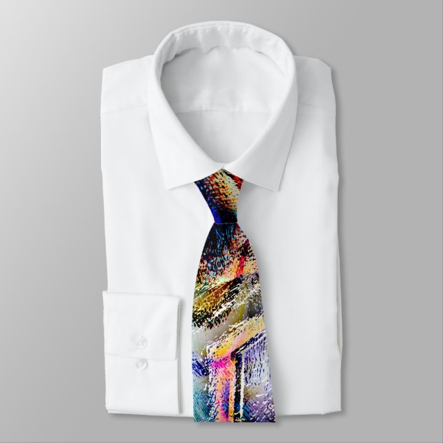 Cravate Mess of digital scratches with brillssy & dark tou (Attaché)