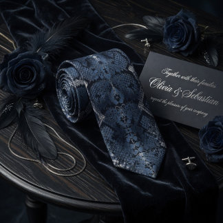 Cravate Midnight Blue Python Snakeskin