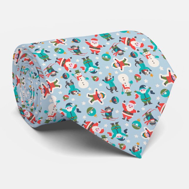 Cravate Mignon et drôle Noël Ditsy Non Directionnel (Roulé)