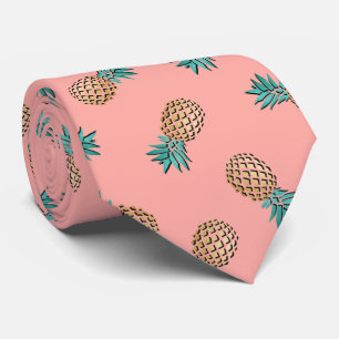 Cravate mignon été tropical faux motif d'ananas