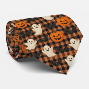 Cravate Mignonne, en vichy halloween fantôme chauves-souri